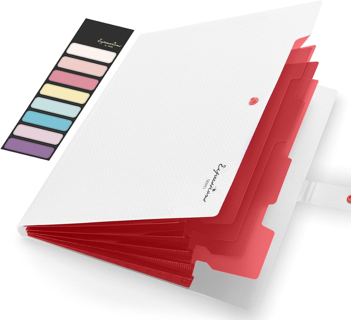 Sooez Accordion File Organizer 8 Pocket, Expanding File Folder with Labels