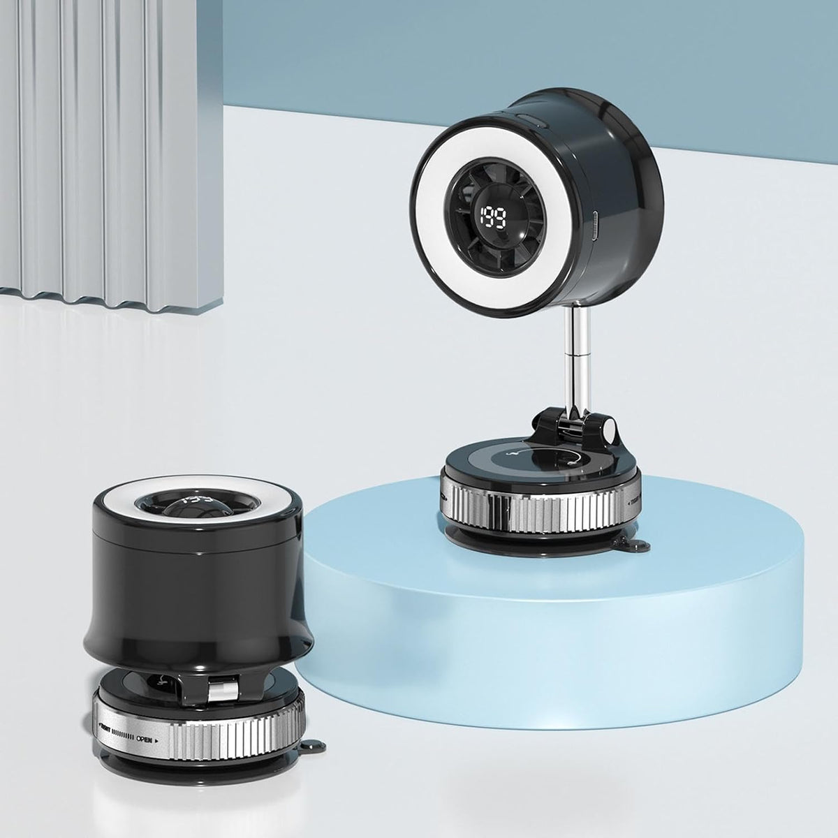 Portable Fan for Travel 199 Wind Speeds 360 Degree Adjustable Suction Cup
