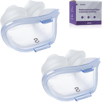 Replacement Nasal Pillow Cushion for ResMed AirFit P10, Compatible with Original Airfit P10 Frame, Reliable Seal & Soft Replacement Silicone CPAP Mask Cushion, 2-Pack, Large