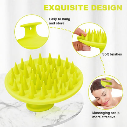 Meartchy Silicone Scalp Massager Shampoo Brush, Scalp Brush for Hair Growth & Dandruff Removal, Hair Scrubber Scalp Stimulator Exfoliator Brush with Soft Bristles for Wet Dry Scalp Care (Black)