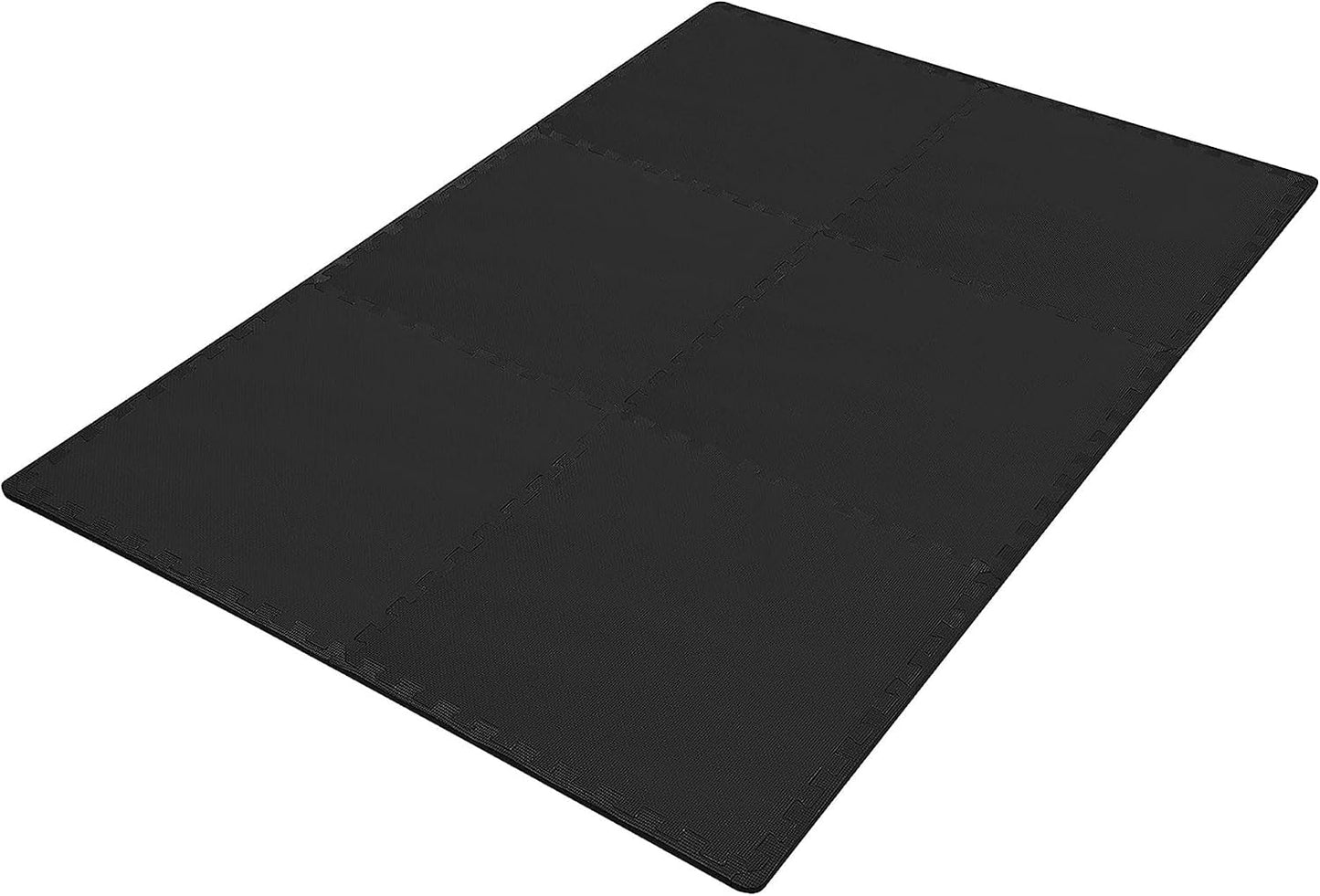 BalanceFrom Puzzle Exercise Mat 1/2" Thick, EVA Interlocking Foam Floor | Tiles for Home Gym, Mat for Home Workout Equipment, Floor Padding for Kids, Black, 24 in x 24 in x 1/2 in, 144 Sq Ft-36 Tiles