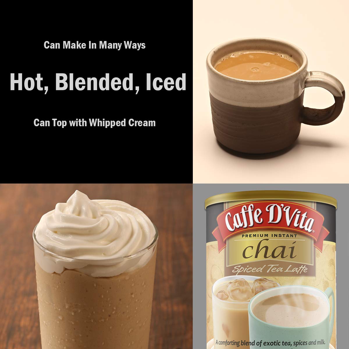 Caffe D'Vita Spiced Chai Tea Latte 1 lb. can (16 oz.)