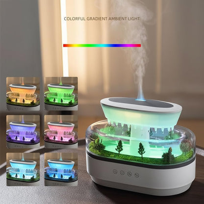 Essential Oil Diffusers, 7-Color Rainfall Cloud | Silent Rain Lamp Timer, Music & Micro Landscape Ultrasonic, Water Drip Sound, For Bedrooms, Offices, Hotels