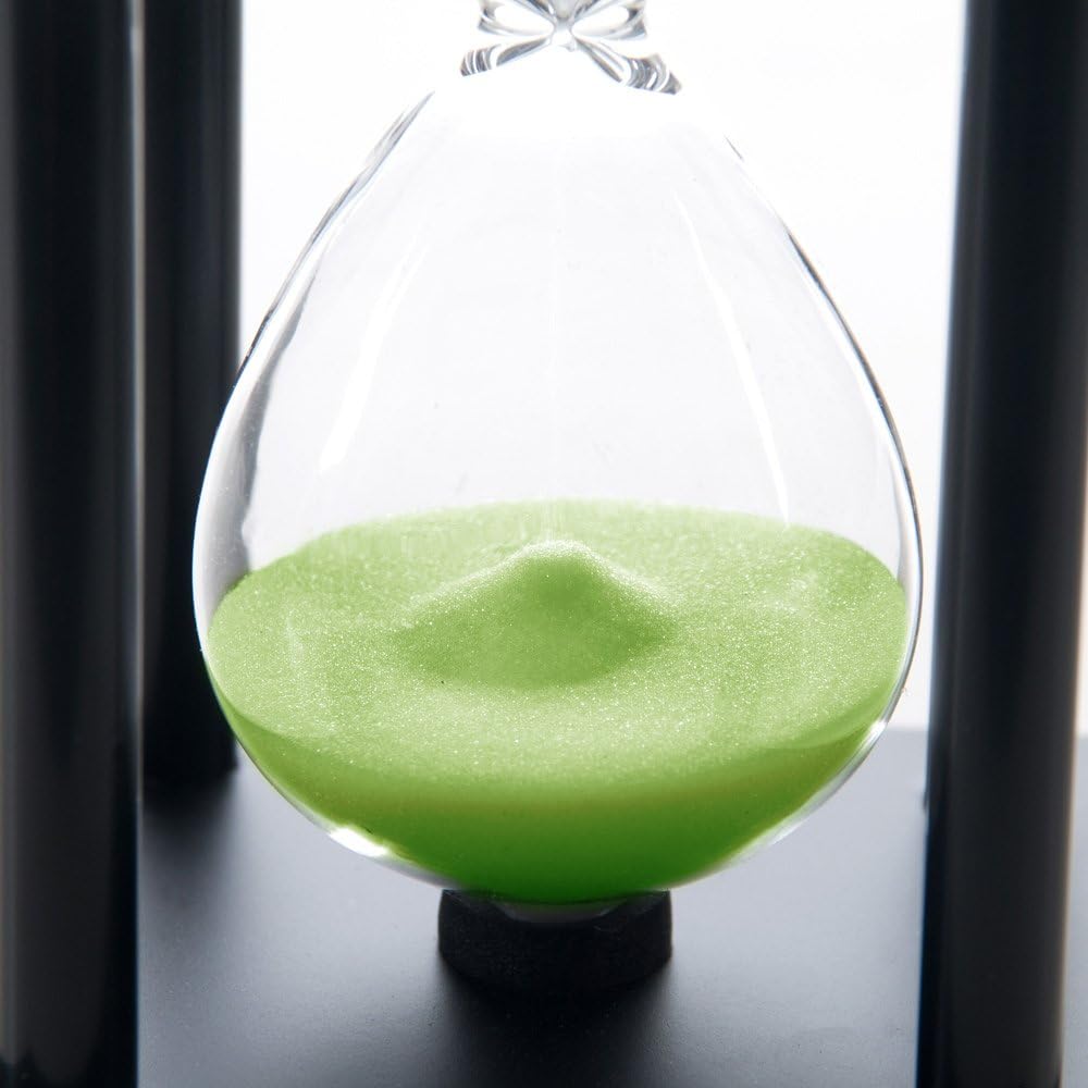 60 Minutes Hourglass, Wood Sand Timer, White | 4 x 4 x 8 inch Sand Clock