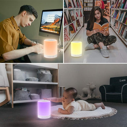Night Light with Bluetooth Speaker, Touch Lamp Rechargeable Relaxing Cool