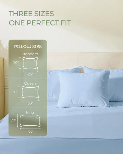 FAUNNA 100% Cotton Pillow Protectors, Bed Bug Proof, Hypoallergenic, Featuring Antimicrobial Product Protection for Enhanced Freshness, Premium Breathable Zippered Protectors(Standard Size, 4 Pack)