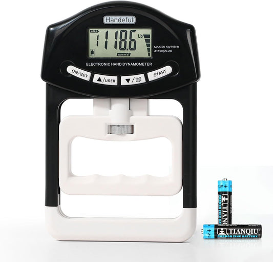 Handeful Grip Strength Tester, Hand Grip Dynamometer, Electronic Handgrip Testing for Sports Home School Use