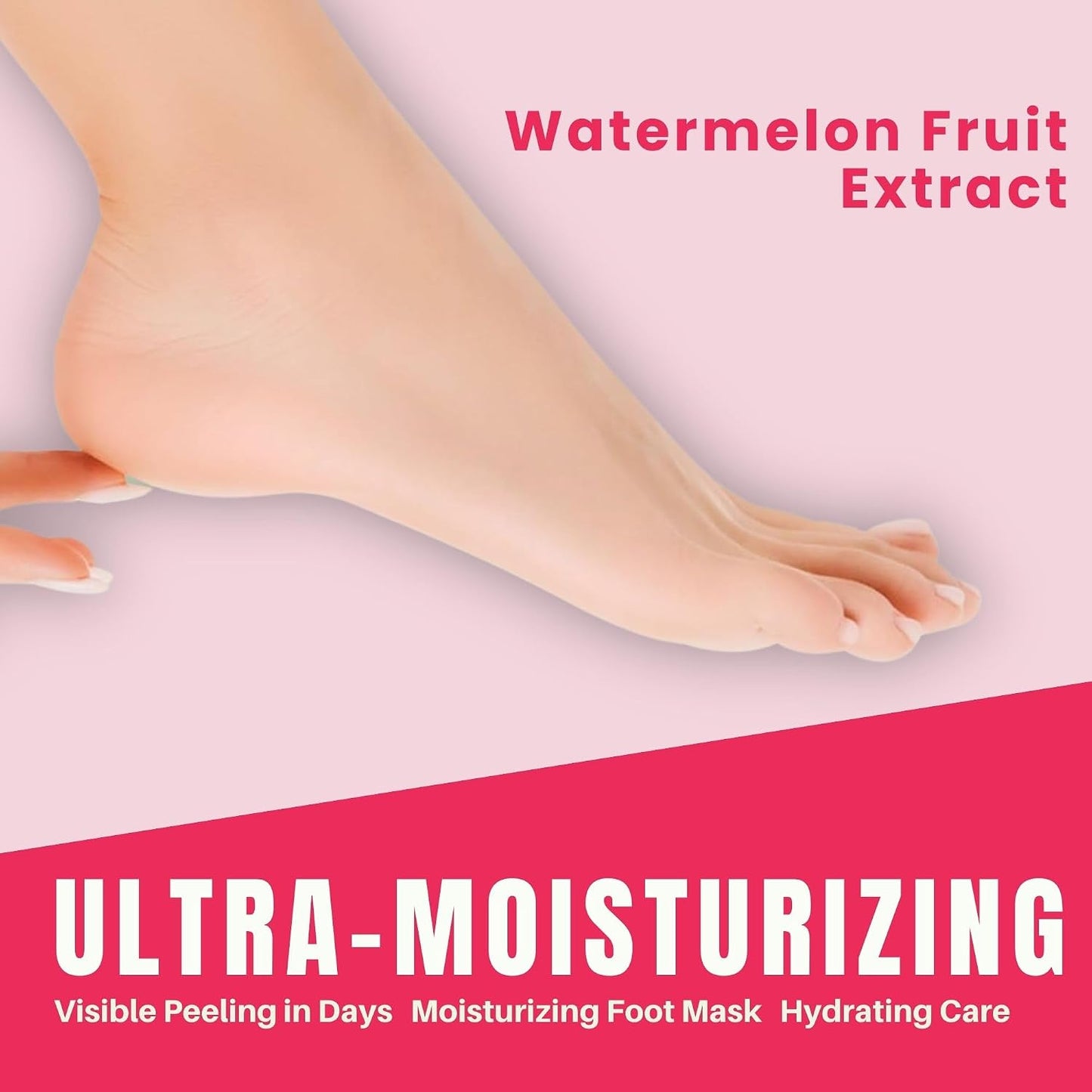 Oh K! Foot Peel Mask - Pomegranate - Foot Peeling Mask for Dry Feet and Cracked Heels - Feet Exfoliant with Pomegranate and Coconut Oil - 1 Pair