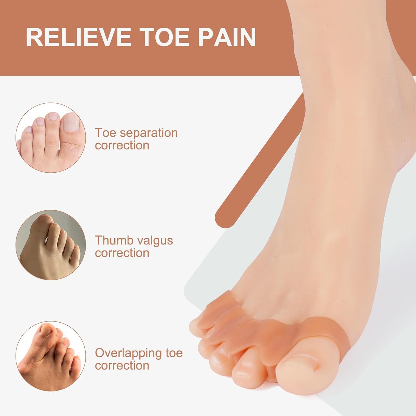 White Gel Toe Separators for Bunions and Hammertoes – 1 Pairs