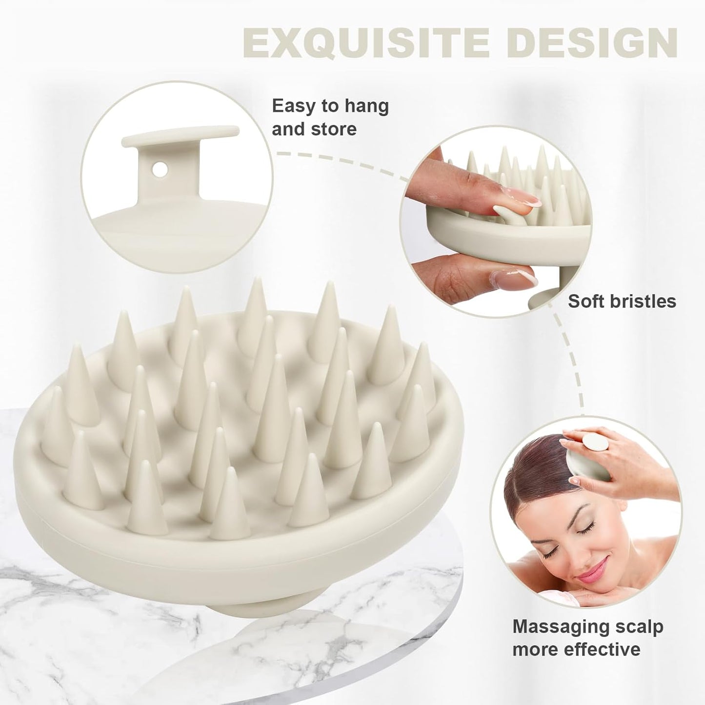 Meartchy Silicone Scalp Massager, Scalp Scrubber for Hair Growth with Soft Bristles, Scalp Exfoliator Brush Dandruff Removal Shampoo Brush for Wet Dry Scalp Care (Mint Green)