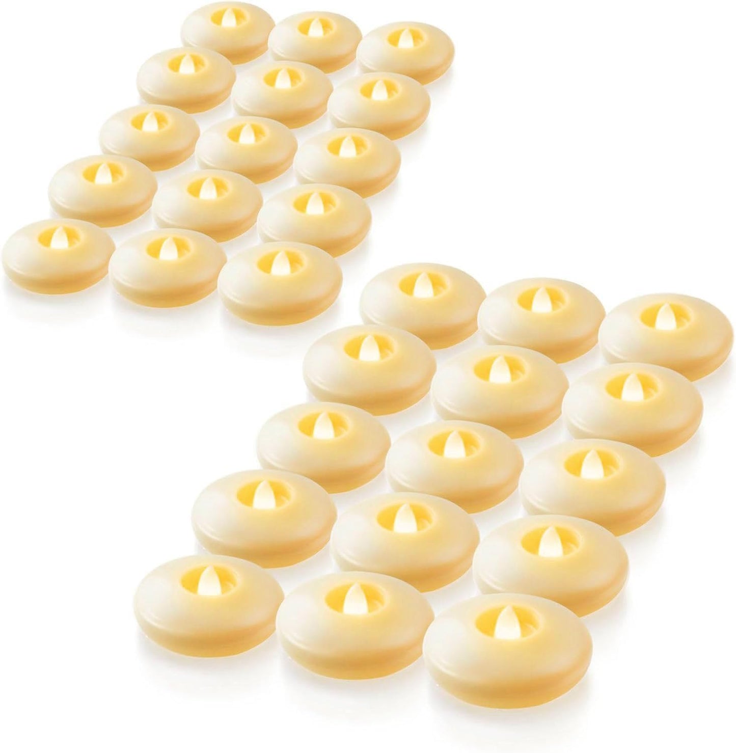 Homemory 24 Pack 3” Flameless Led Floating Candles, 200 Hour White Battery Operate Waterproof Tealights for Cylinder Vases, Centerpieces at Wedding Decor, Party, Pool