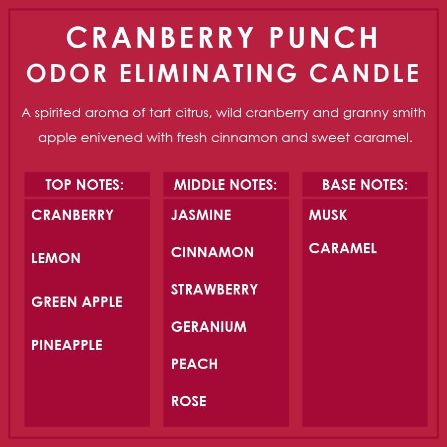 Vanilla Bean Odor Eliminating Highly Fragranced Candle - Eliminates 95% of Pet, Smoke, Food, and Other Smells Quickly - Up to 80 Hour Burn time - 12 Ounce Premium Soy Blend - Colors A