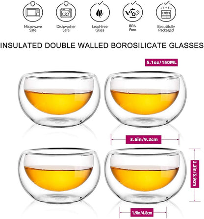 CNGLASS Glass Teapot Stovetop Safe,Clear Teapot with Removable Infuser 20.3 oz,Loose Leaf and Blooming Tea Maker