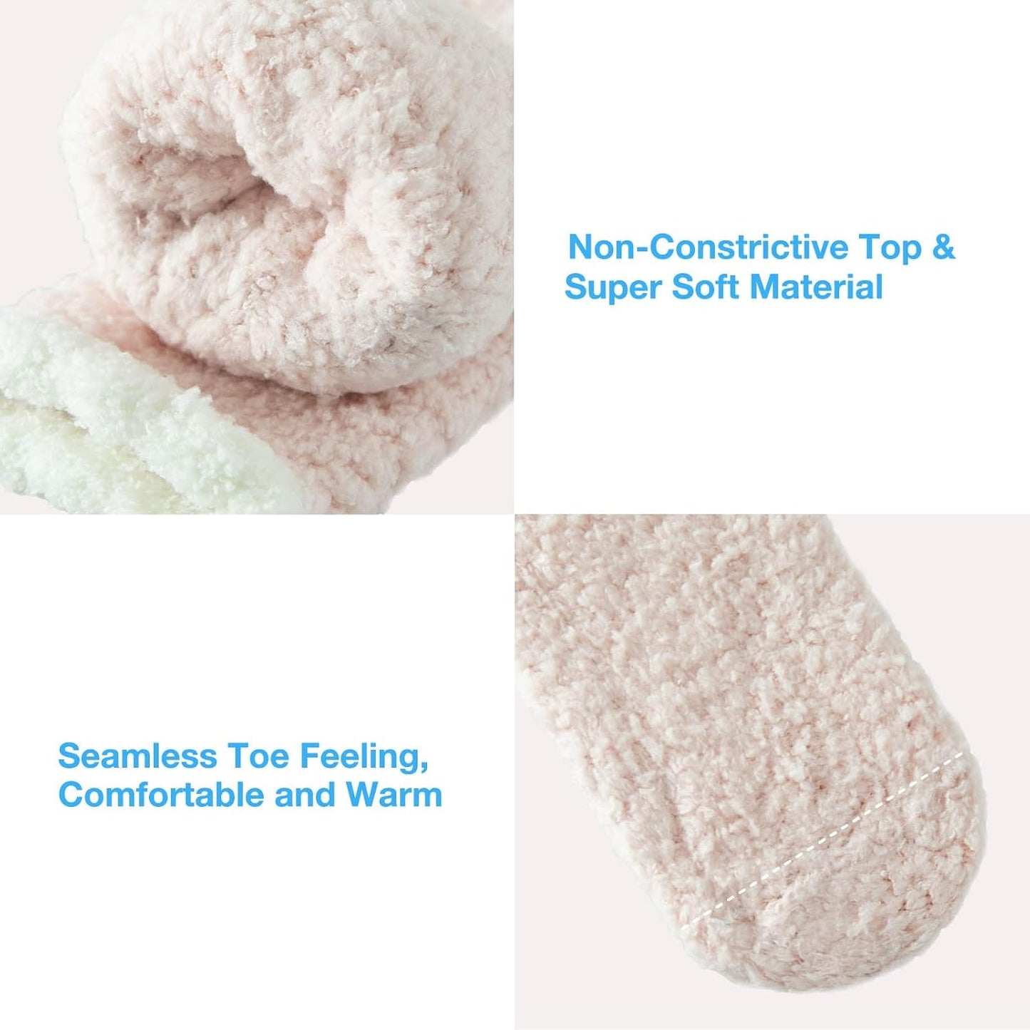 Bulinlulu Fuzzy Socks with Grips Plush Sleep Cozy Winter Soft Hospital Fluffy Socks for Womens Mens Gifts