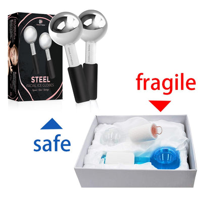 Ice Globes for Facials | Unbreakable Steel Cooling Roller | Cryo Sticks for Face | Massager for Face Neck & Eyes | Skin Care for Dark Circles, Puffiness, Wrinkles, Collagen Production (White)