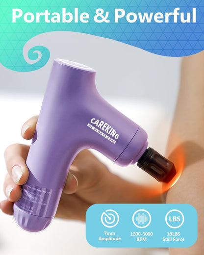 3-in-1 Detachable Massage Gun Deep Tissue, Ergonomic Extension Handle Back Massager for Pain Relief, Portable Percussion Muscle Massager for Shoulder, Thigh, Waist & Neck, FSA-HSA Eligible