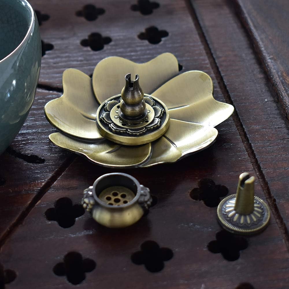 Incense Burner, Copper Incense Holder Cone Holder Gourd Incense Burner for Joss Stick, Tower Incense, Incense Coil (3 Styles)