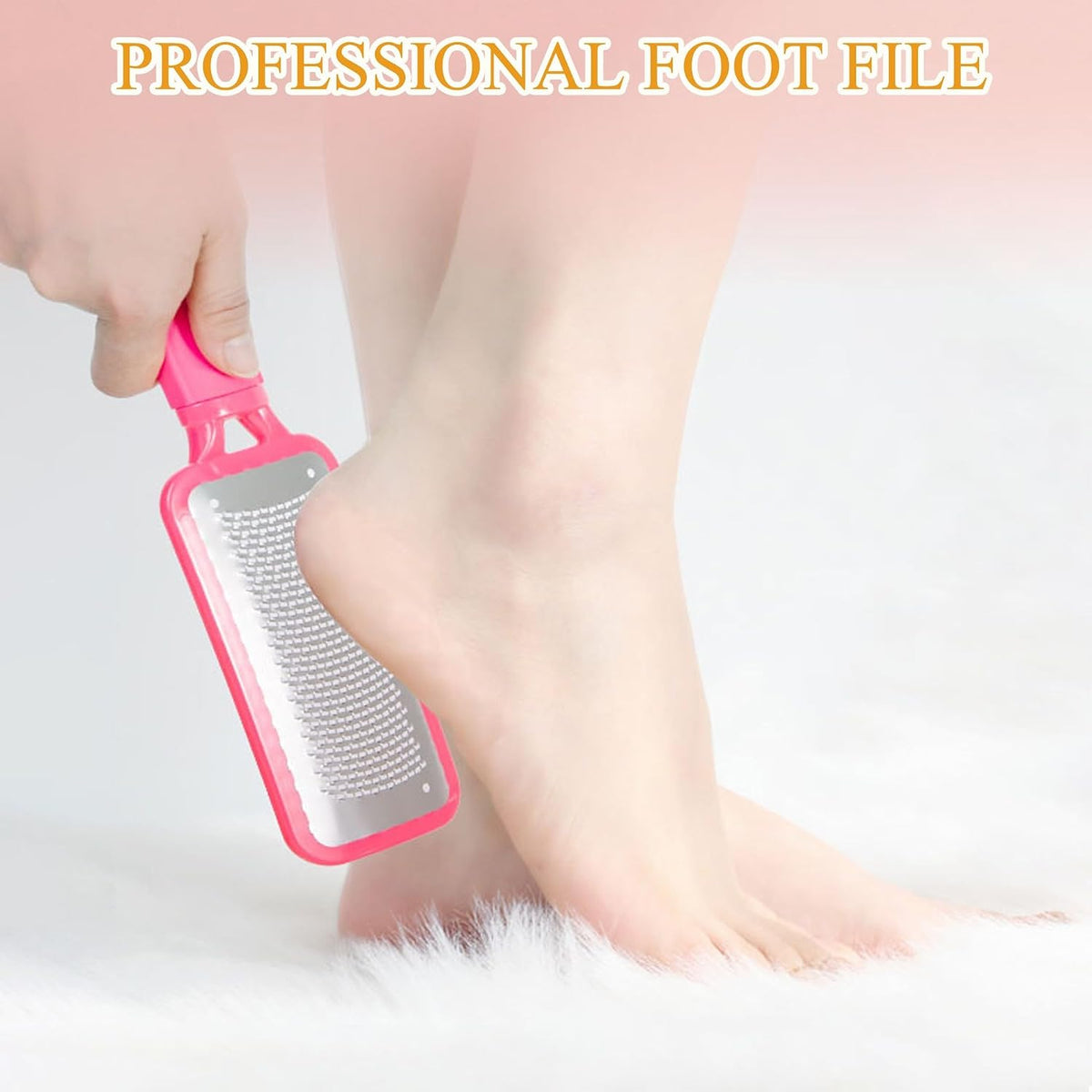 Foot Rasp Foot File, 2 Pcs Stainless Steel Pedicure Callus Remover for Feet, Professional Foot Care Tools for Pedicure to Removes Hard Skin Corns for Dry and Wet Feet