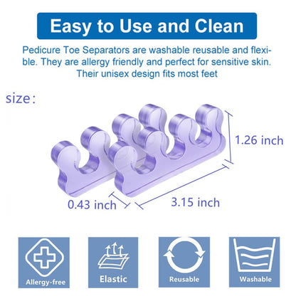 Pedicure Toe Separators for Bunion & Nail Polish Orthopedic Gel Toenail Dividers, Soft Gel Pedicure Kit Suitable for Salon Supplies, Beauty Tools for Toenail Separation
