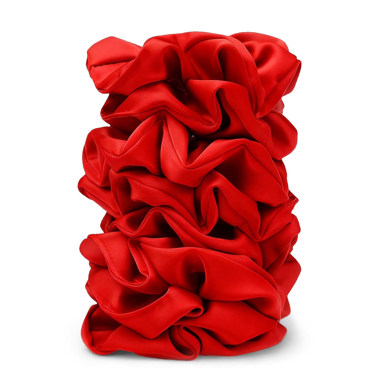 Satin Scrunchies for Women – 8PCS Blush & Brown Silk Hair Ties Set – No Crease, Frizz-Free, Gentle Elastic Hair Bands, Soft & Stylish Everyday Hair Accessories Gifts
