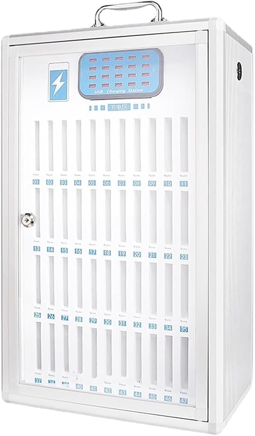Cell Phone Charging Stations W/USB Charging Ports & Handle, Wall-Mounted Rechargeable Cell Mobile Phone Storage Box for Company Conference Room (36)