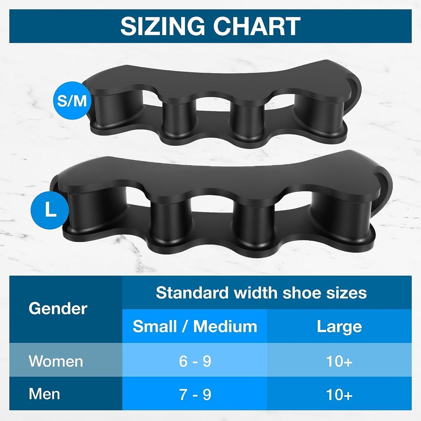 VYCE PrimalStep Toe Separators, Spreaders, Spacers, Straightener to Correct Toes for Men and Women, Bunion Corrector, Plantar Fasciitis and Athletic Mobility, S/M