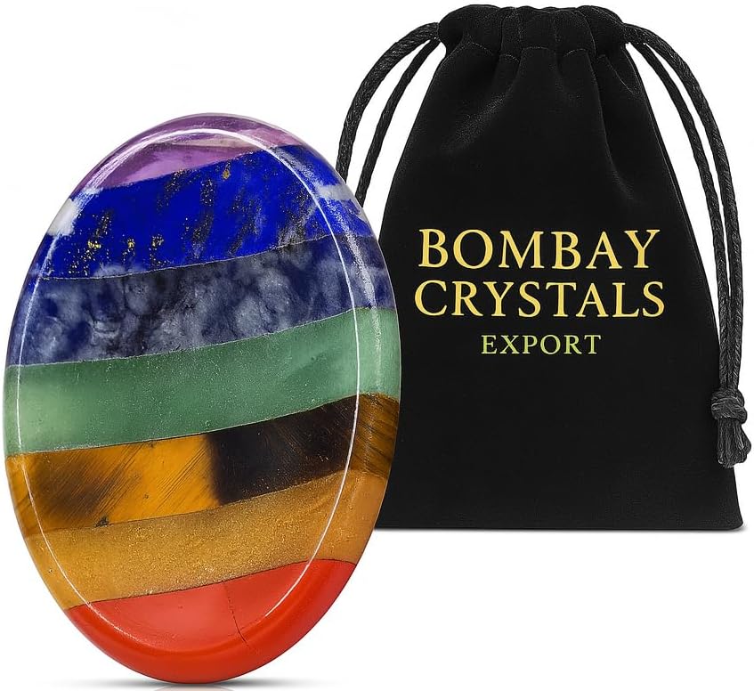 Natural Polished Thumb Palm Crystal for Meditation, Labradorite Worry Stone for Stress Relief, Anxiety Support & Pocket Reiki Healing