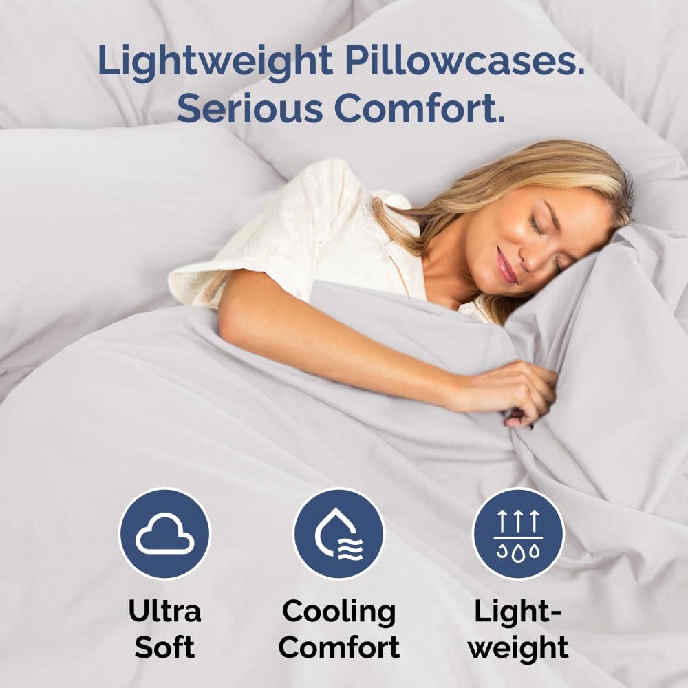 Standard Pillow Cases Set of 10 - Ultra Soft Hotel Quality Pillowcase Covers - Comfy, Cozy & Wrinkle Free - Shrink, Stain and Fade Resistant - Machine Washable Pillow Protectors - 10 Pcs Set - White - Colors B