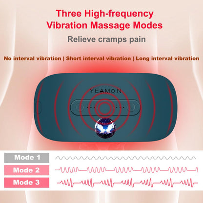 Portable Cordless Heating Pad, Electric Waist Belt Device, Fast Heating Pad with 3 Heat Levels and 3 Massage Modes, Back or Belly Heating Pad, Gift for Her, Women and Girl