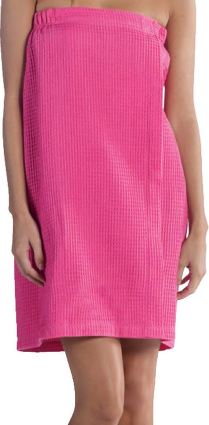 BY LORA Womens Lightweight Waffle Spa Wrap Towel, Quick-Dry Body, Multi Colors