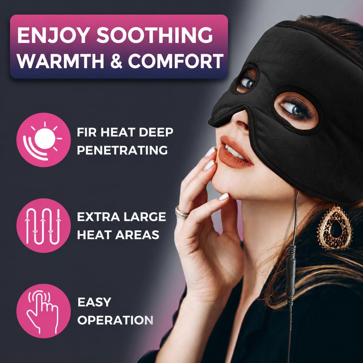 Sinus Mask, Heated Eye Mask, Head Face Eye Heating Pad