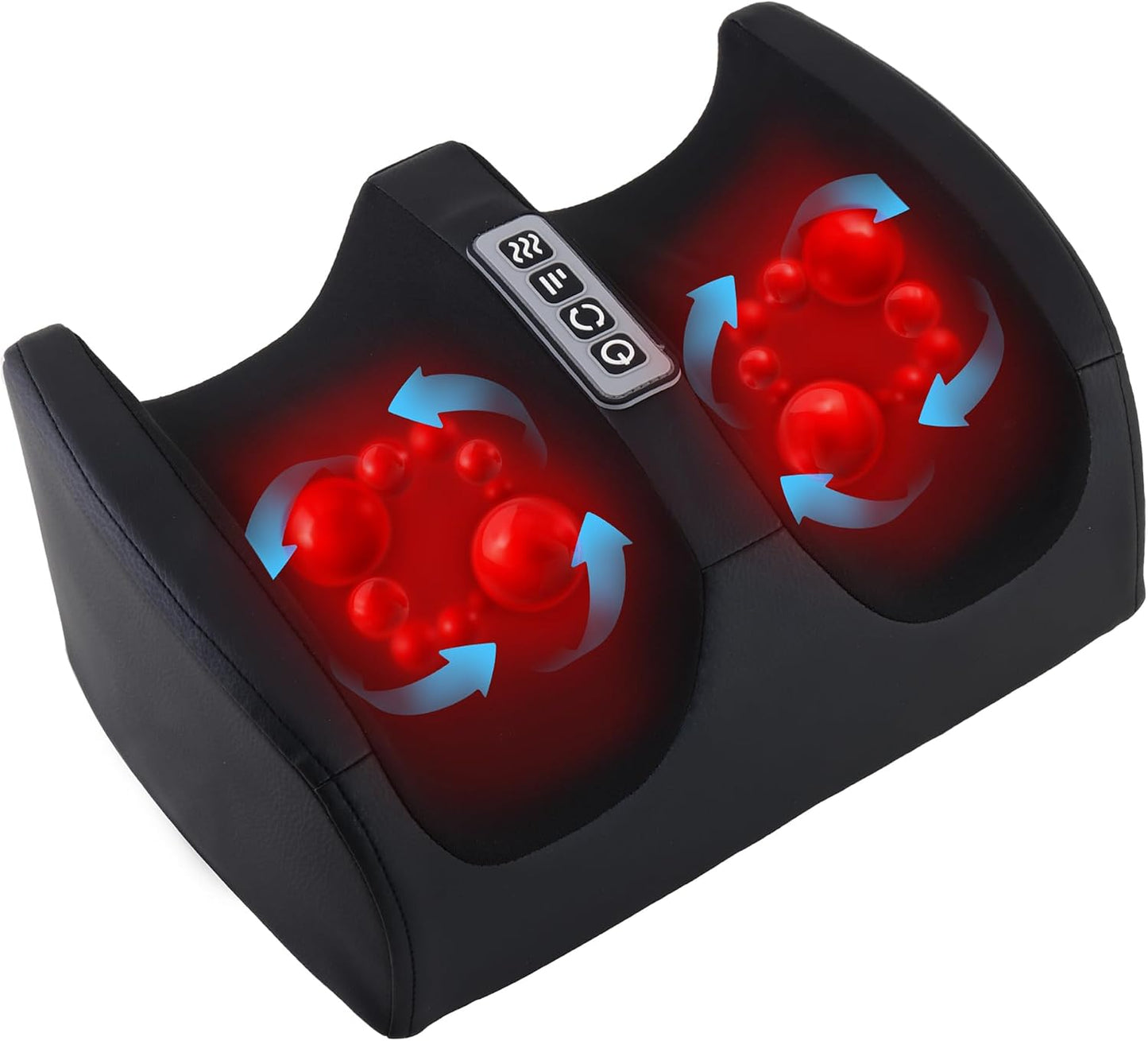Black Foot Massager with Heat Electric Foot and Calf Massager with Roller Deep Shiatsu Feet Massage for Plantar Fasciitis Neuropathy & Pain Relief Gifts for Women & Men