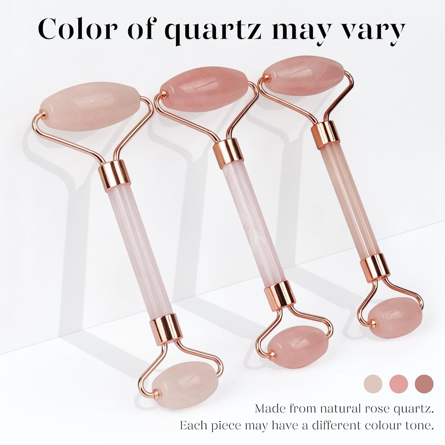 BAIMEI IcyMe Rose Quartz Roller & Gua Sha Set, Cooling Face Roller for Depuffing & Lymphatic Massage, Sculpting Tool for Face, Eyes & Neck, Smooth Skincare Gift for Women and Men