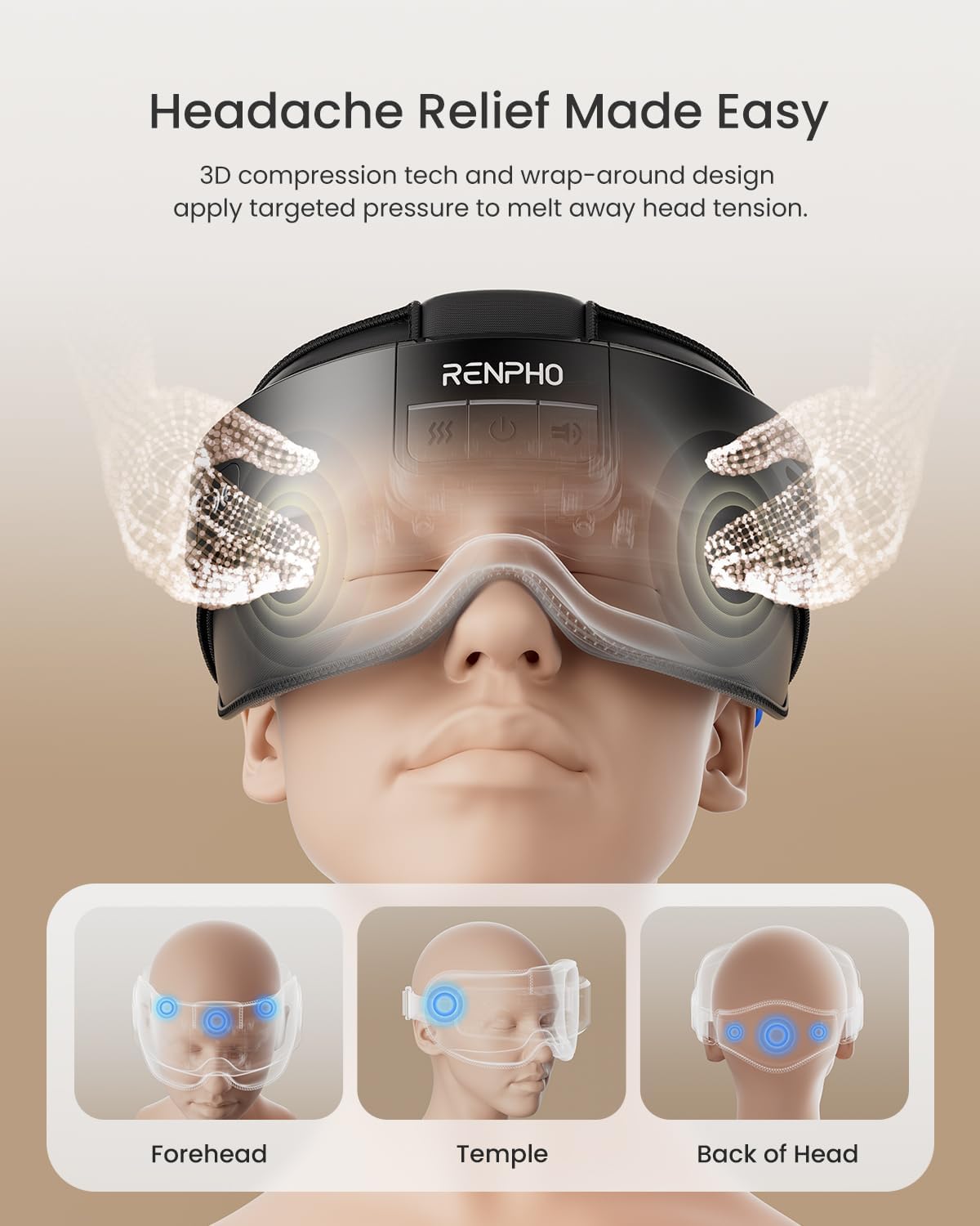 RENPHO Eyeris Masc Head and Eye Massager, FSA Eligible HSA