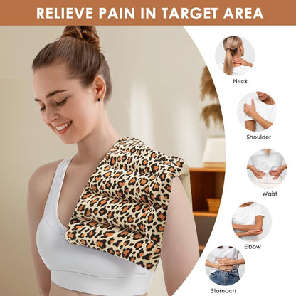 Microwavable Heat Pad for Neck and Shoulders, Weighted Microwave Moist Heating Wrap for Pain Relief Sore Muscle Stress Tension, Heated Wrap with Aromatherapy, Hot & Cold Compress, Grey