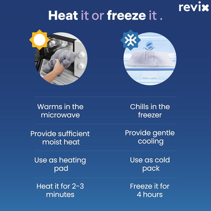 REVIX Heated Neck Wrap Microwave Heating Pad for Neck and Shoulders Pain Relief, Weighted Neck Warmer Microwavable with Miost Heat, Unscented