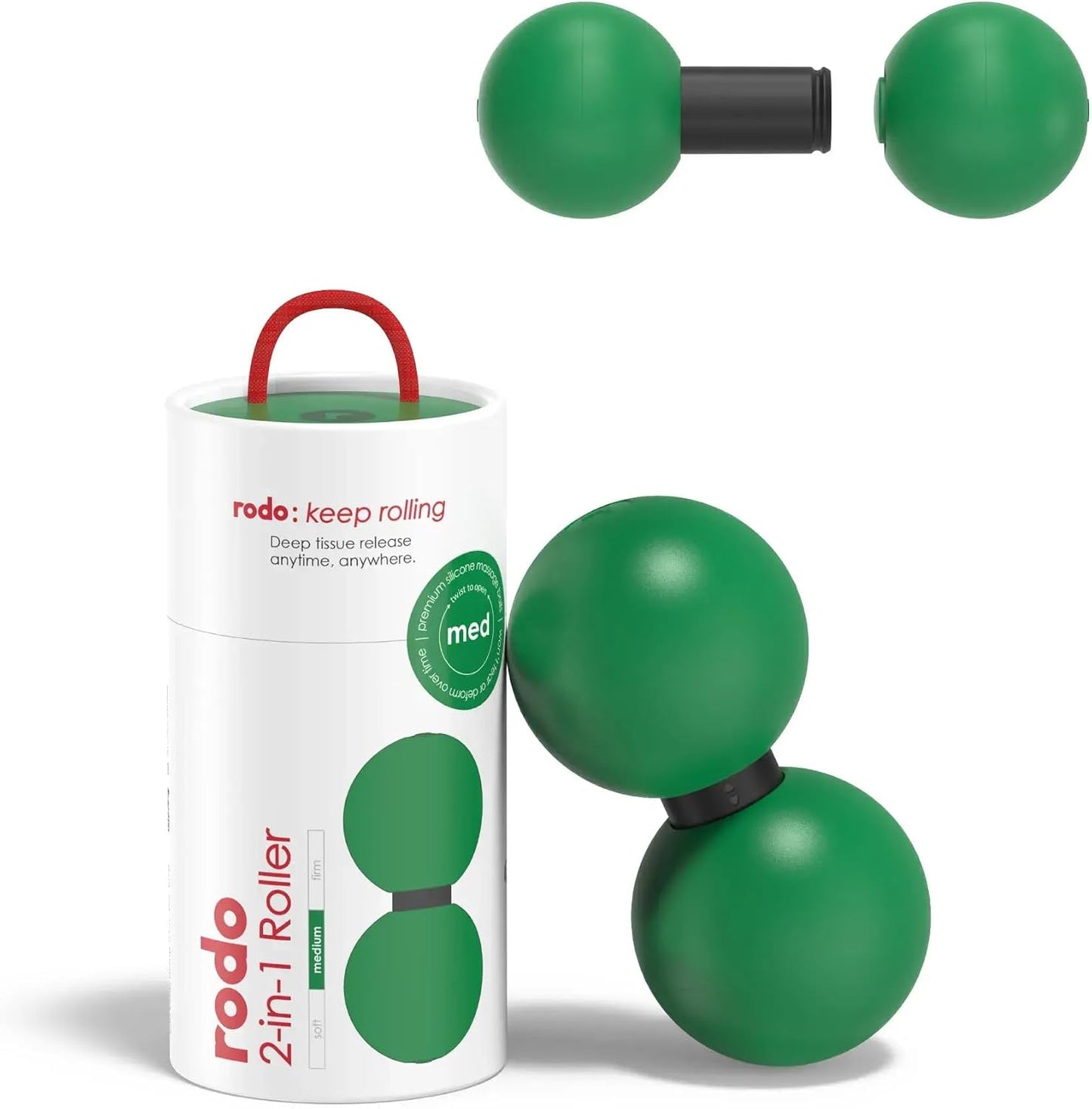 Rodo 2-in-1 Soft Peanut & Lacrosse Ball Roller | Deep Tissue Massage Tool for Fascia, Plantar Fasciitis, Hips & Back | Mobility & Recovery Roller | Compact, Travel-Friendly, Pilates & Therapy Ready