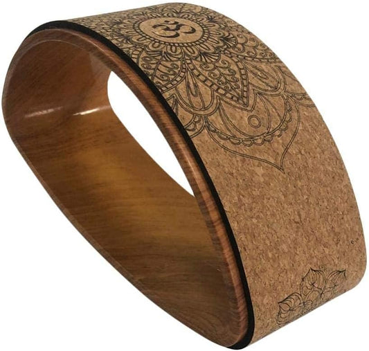 qiuqiu Yoga Wheel Yoga Wheel Circle Fitness Pilates Rear Wheels Folded Stretch Cork Solid Yoga Training Tool