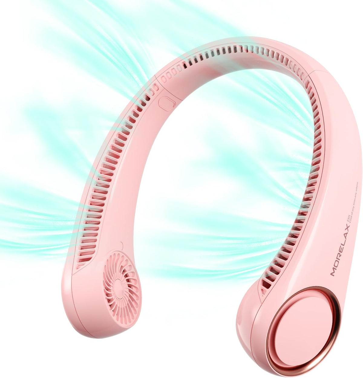 Morelax Neck Fan, USB Rechargeable Personal Fan,Hand Free Bladeless Portable Fans,4000 mAh, 3 Speeds,72 Air Faster softer 360° Cooling, Ultra Quiet,Gift Suitable for Home, Office, Travel, Sports
