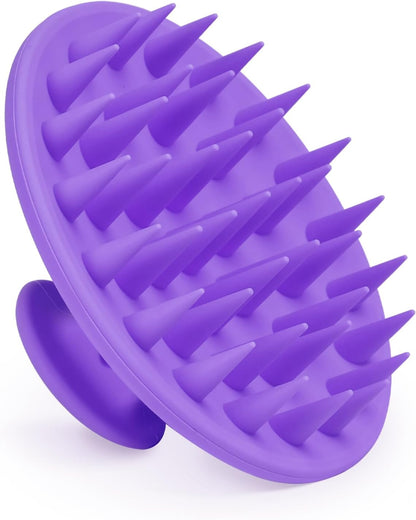 Meartchy Silicone Scalp Massager Shampoo Brush, Scalp Brush for Hair Growth & Dandruff Removal, Hair Scrubber Scalp Stimulator Exfoliator Brush with Soft Bristles for Wet Dry Scalp Care (Black)
