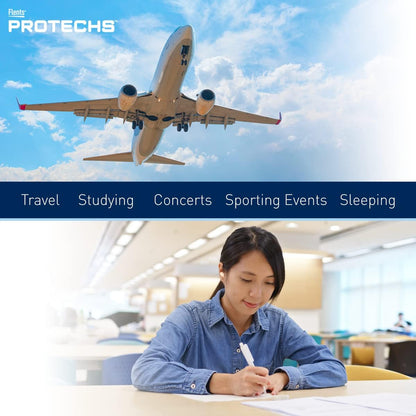 Flents Protechs Foam Ear Plugs, 70 Pair for Sleeping, Snoring, Loud Noise, Traveling, Concerts, Construction, Studying, Work, Shooting, NRR 33, Noise Cancelling, Disposable Purple, Made in the USA