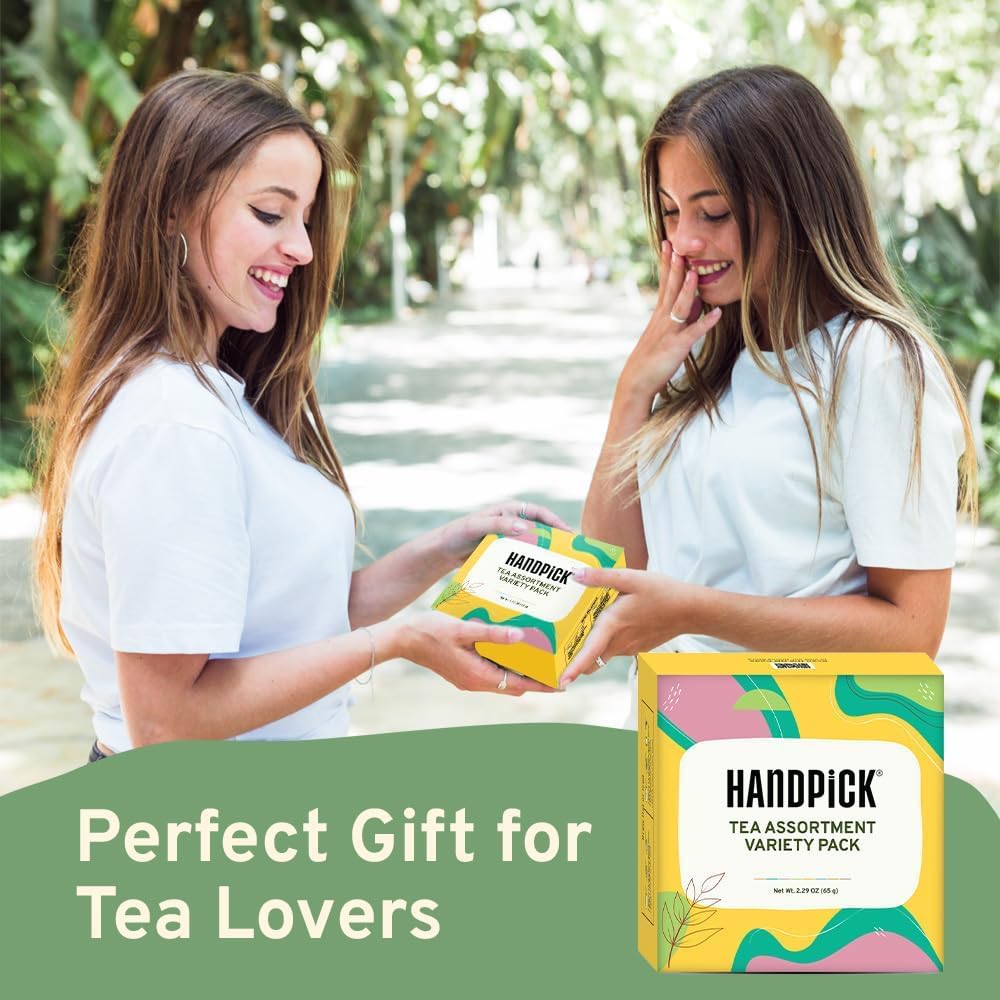 HANDPICK, Tea Bags Sampler Assortment Variety pack (8 Flavors, 40 Tea Bags)