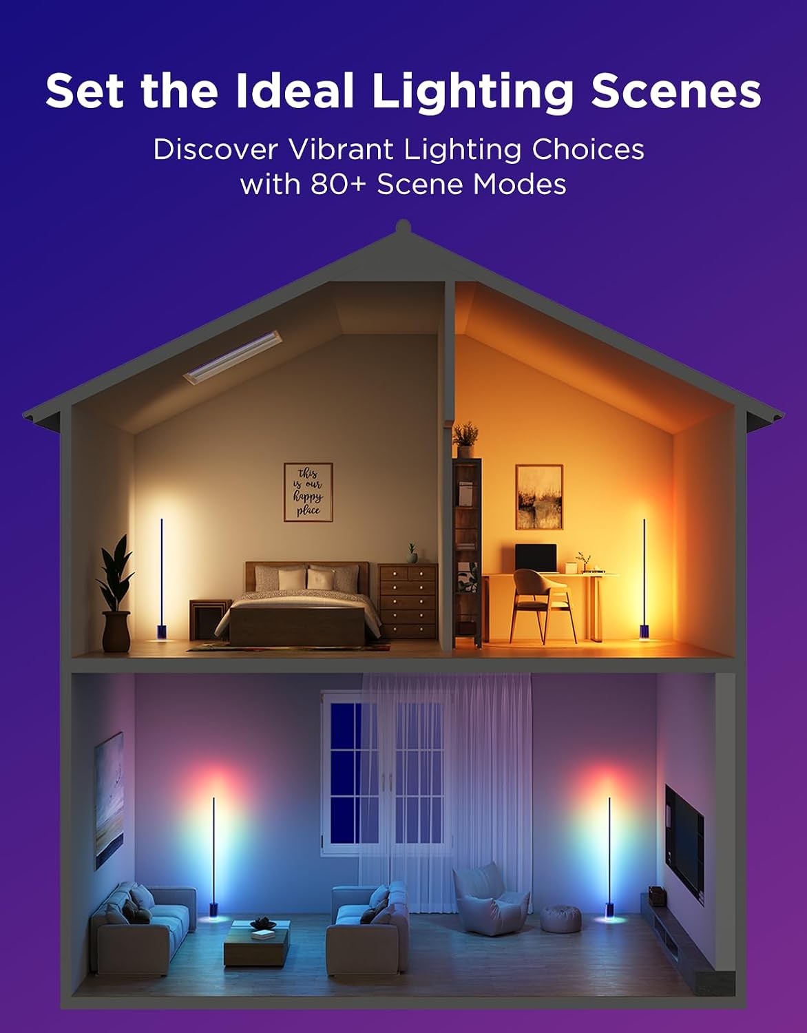 Govee Floor Lamp 2, RGBIC Smart Floor Lamp for Living Room, Bedroom