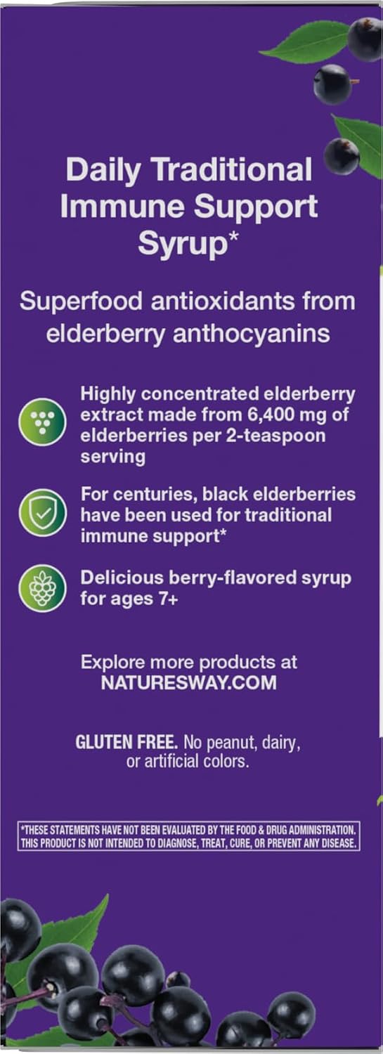 Nature's Way Sambucus Traditional Elderberry Immune Support* Syrup, 8 fl oz