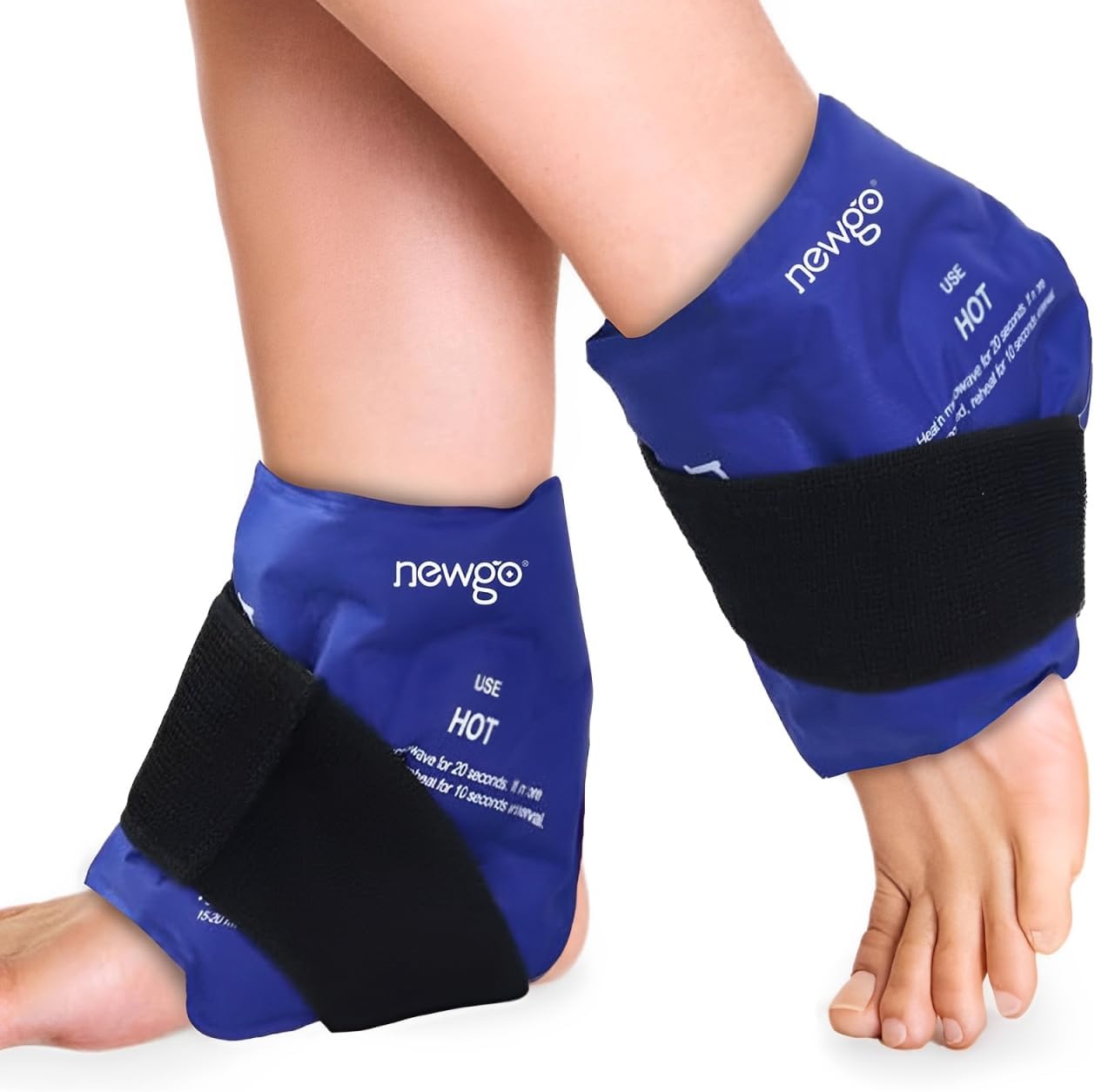 NEWGO Ankle Ice Pack Wrap for Sprained Relief, Ice Pack for Ankle Inuries Reusable, Cold Therapy for Ankles Swelling, Post Surgery Recovery - Blue