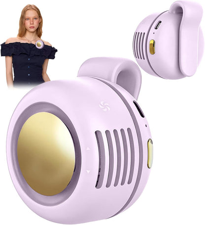 Portable Clip-On Fan, Mini USB Rechargeable 360° Rotatable Fan, Personal Fan 3-Speed Silent Mini Bladeless Fans (White)