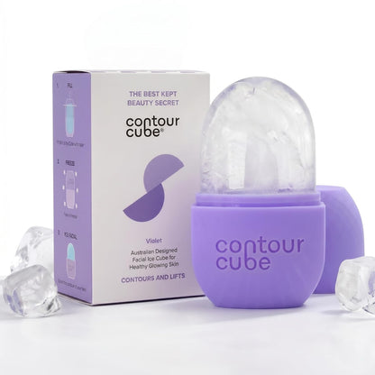 Contour Cube Original - Ice Roller for Sculpting & De-Puffing - Face Ice Roller & Massager with BPA-Free Silicone - Ice Mold for Face - Skin Care Tools for Daily Skincare (180ml) - Marble
