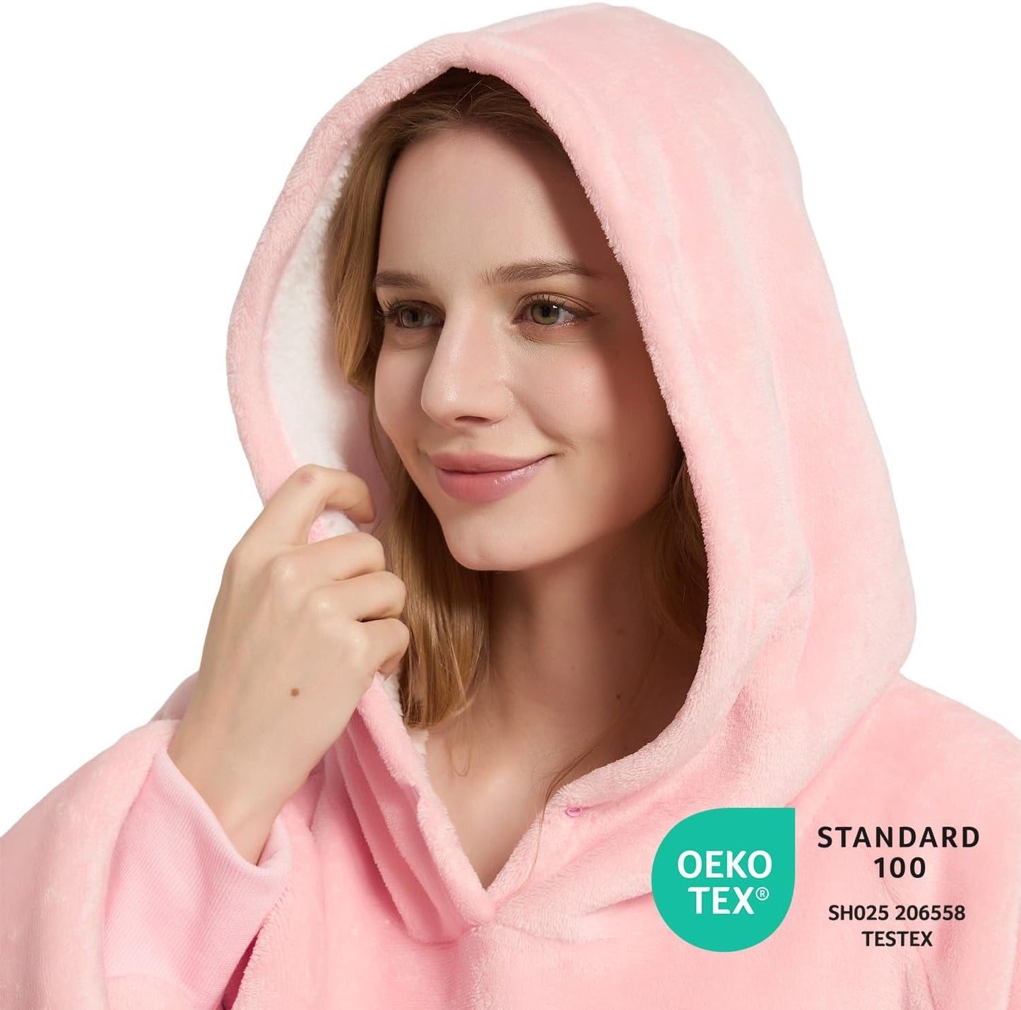 Krifey Wearable Blanket Hoodie, Oversized Sherpa Hooded Blanket for Adults | Soft sherpa fleece with sleeves and pocket; oversized fit for lounging, WFH, camping, Christmas and white elephant gifts.