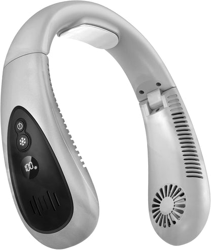 Neck Air Conditioner, Portable Neck Fan with Cooling Plate 360°Cooling Airflow, 5200mah Rechargeable USB Fan Hands Free Bladeless Wearable Foldable Mini Fan for Men Women Home Office Outdoor