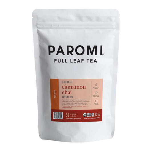 Paromi Organic Cinnamon Chai Rooibos, Resealable Pouch, 50 Count